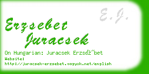 erzsebet juracsek business card